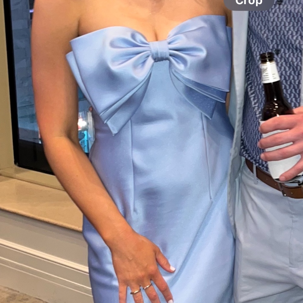 Bow Blue Bridesmaid Dress